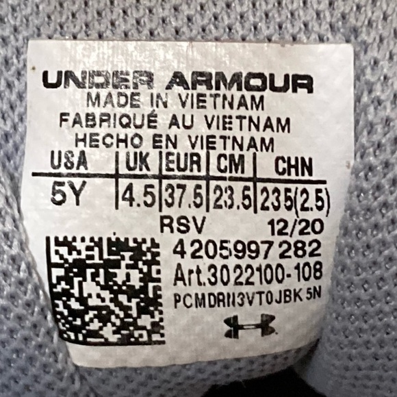 Under Armour Kids ASSERT 8 GS 3022100-108 Gray-Fire Athletic Running Shoes Sz 5Y - Picture 11 of 11